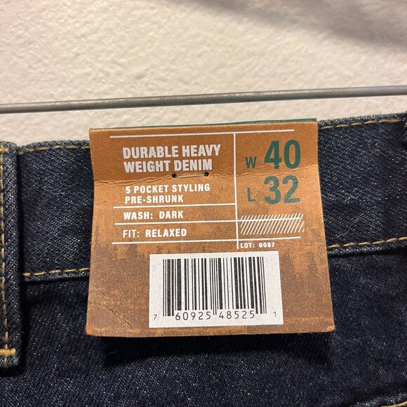 Members Mark Jeans Men's 40 X 33 Blue Denim Relaxed Fit Dark Wash Cotton NEW - Picture 5 of 5